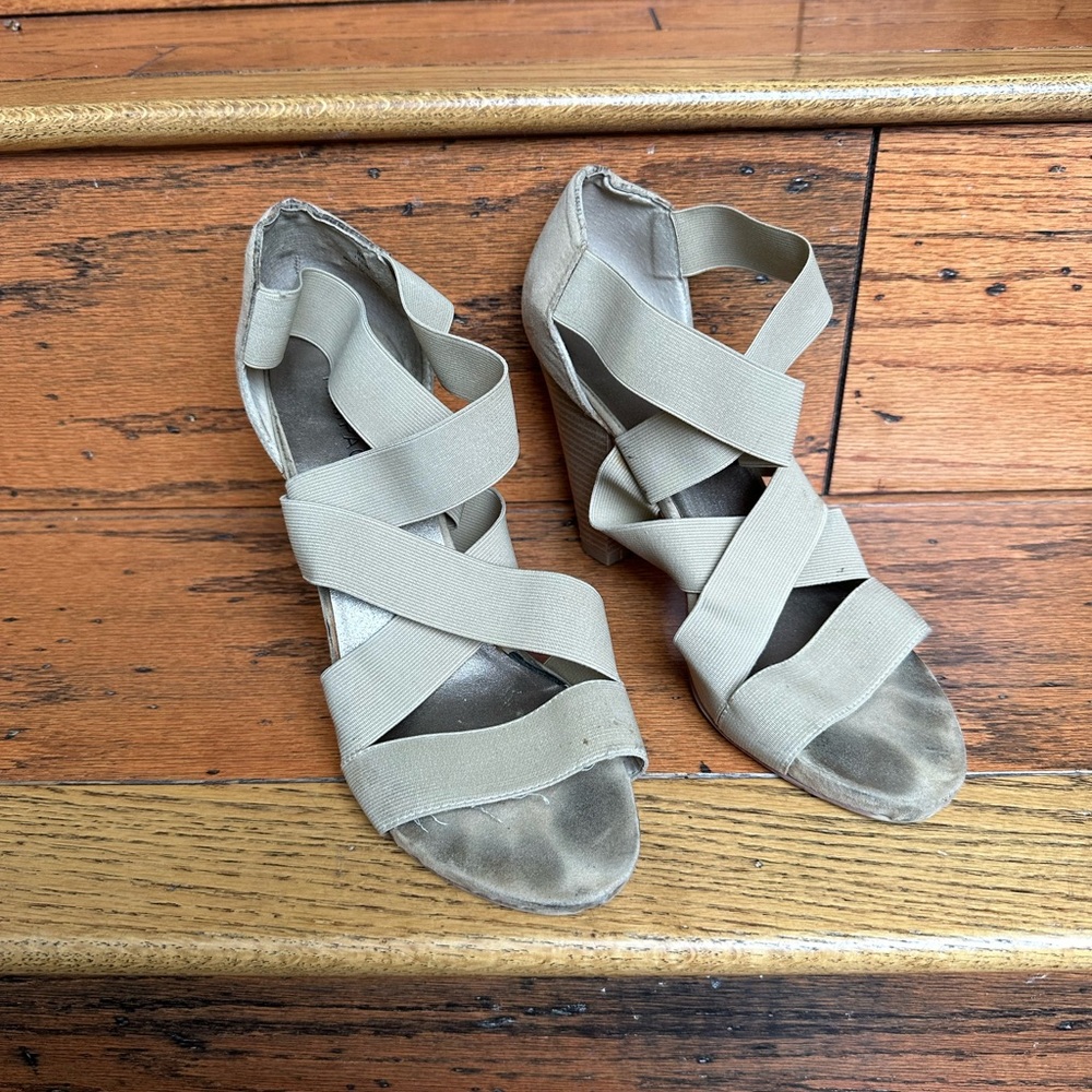 Rampage Stretchy Strap Heels - Size 10